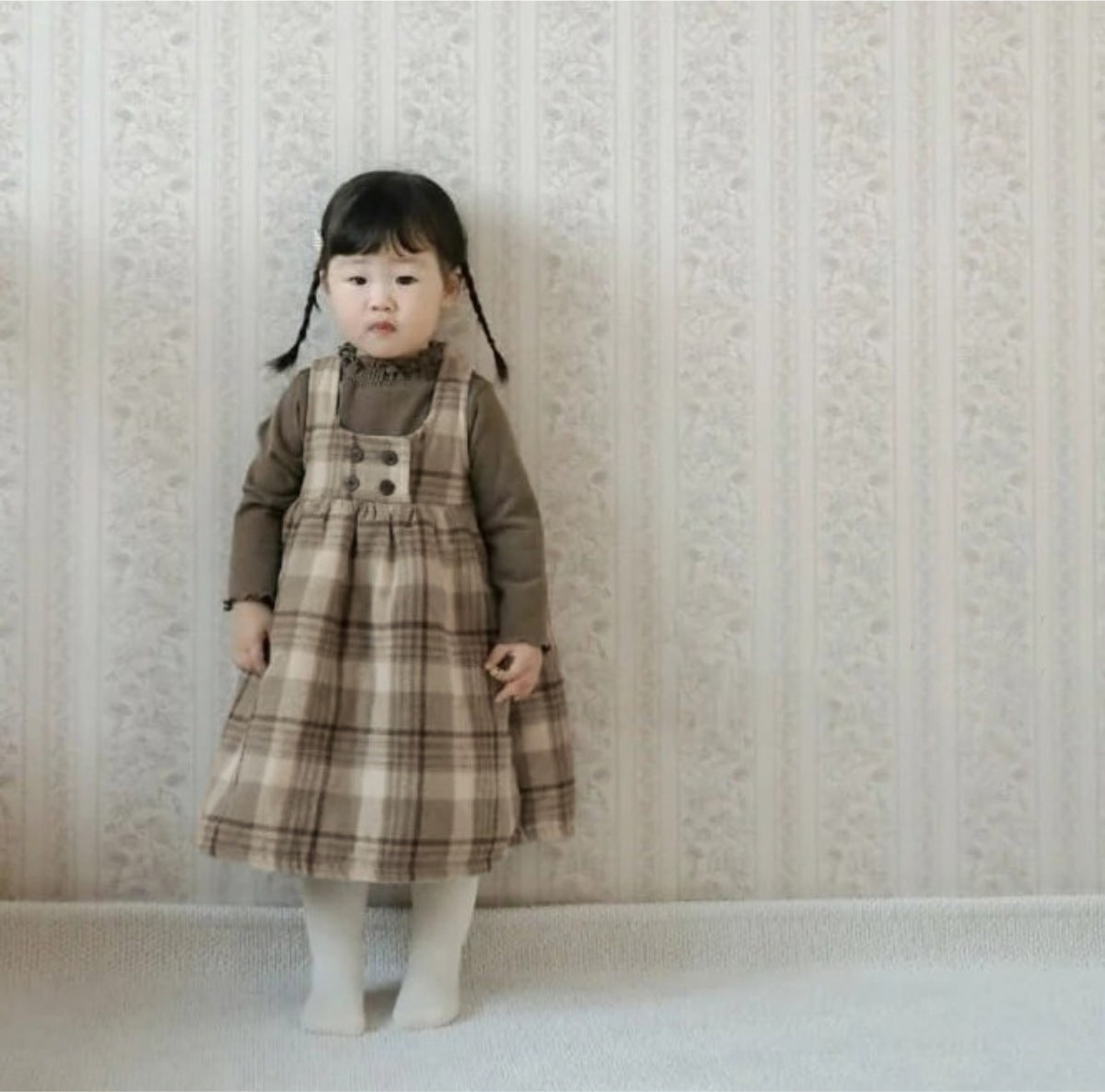 ノースリーブワンピース Tartan Fleece Sleeveless Dress タータンチェック 裏フリース ワンピース【mh0011853】