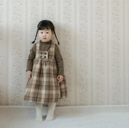 ノースリーブワンピース Tartan Fleece Sleeveless Dress タータンチェック 裏フリース ワンピース【mh0011853】