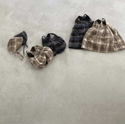 ノースリーブワンピース Tartan Fleece Sleeveless Dress タータンチェック 裏フリース ワンピース【mh0011853】