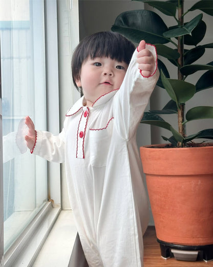 長袖ロンパース Two-Button Pocket Romper 2ボタン ポケット付ロンパース【mh0012120】