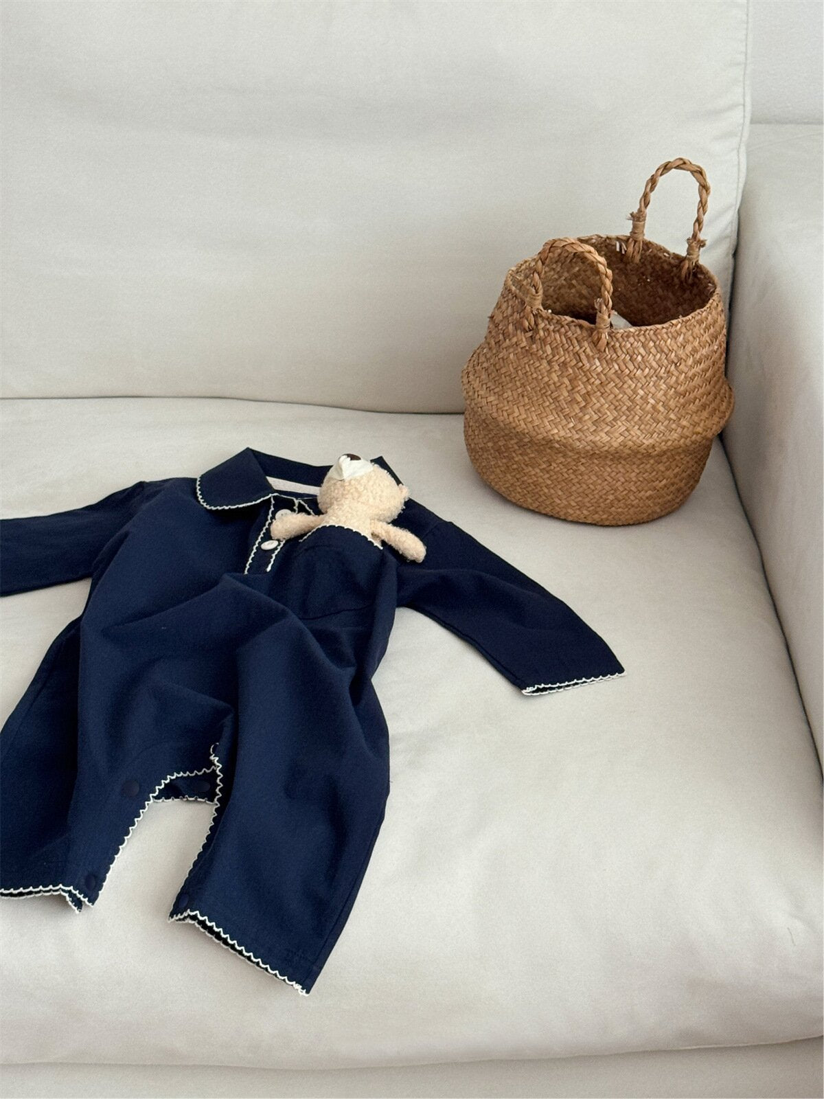 長袖ロンパース Two-Button Pocket Romper 2ボタン ポケット付ロンパース【mh0012120】