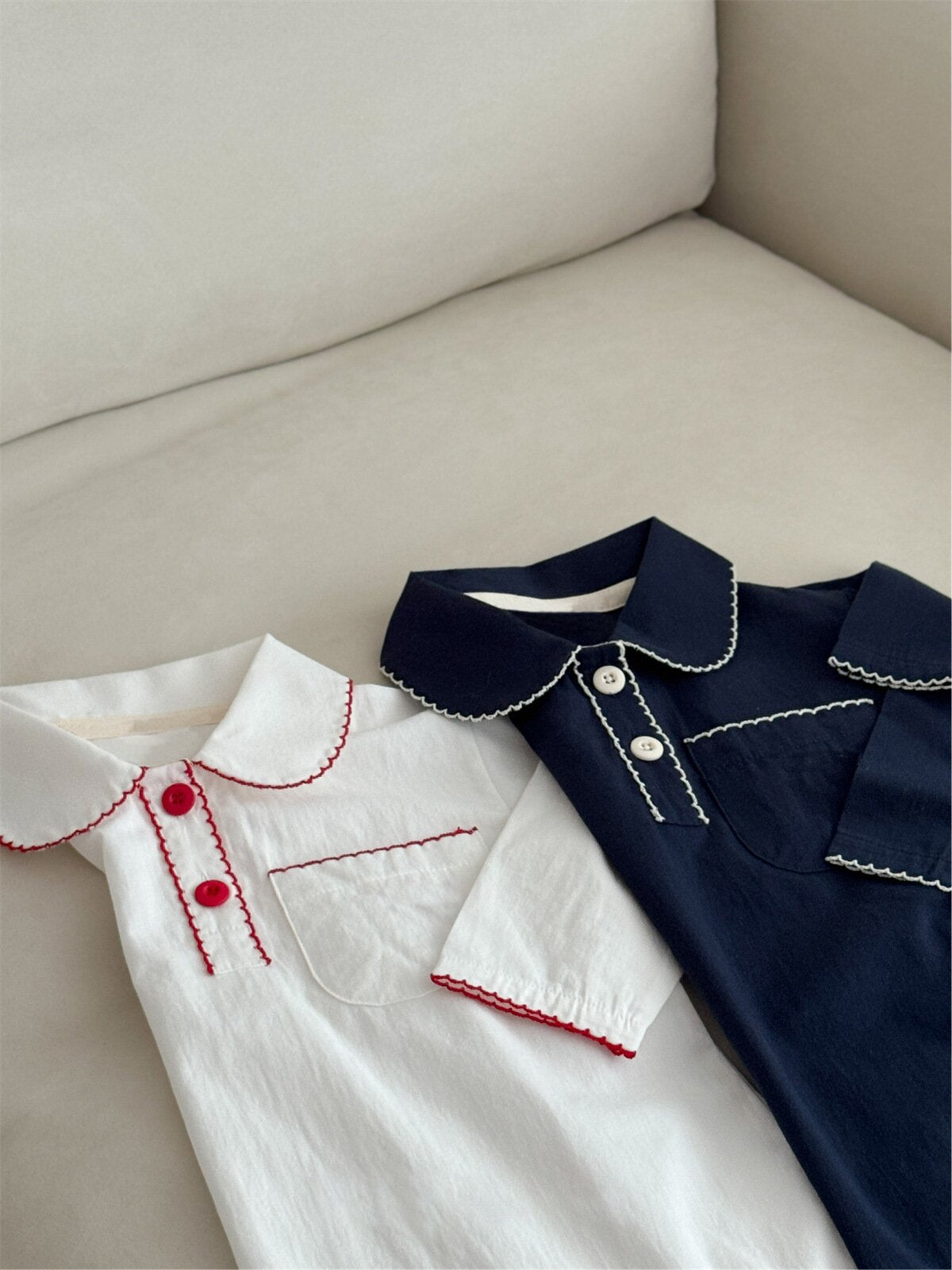 長袖ロンパース Two-Button Pocket Romper 2ボタン ポケット付ロンパース【mh0012120】