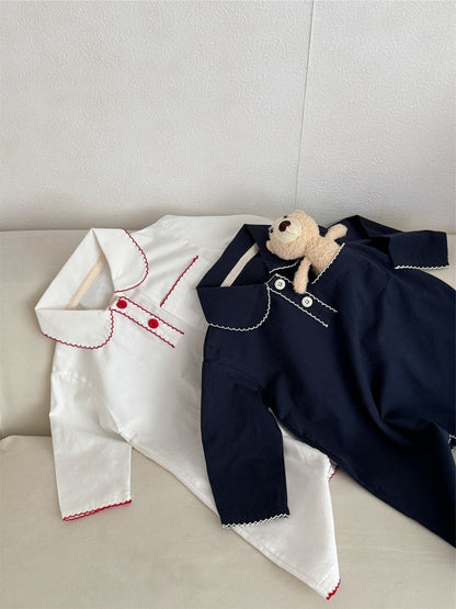 長袖ロンパース Two-Button Pocket Romper 2ボタン ポケット付ロンパース【mh0012120】