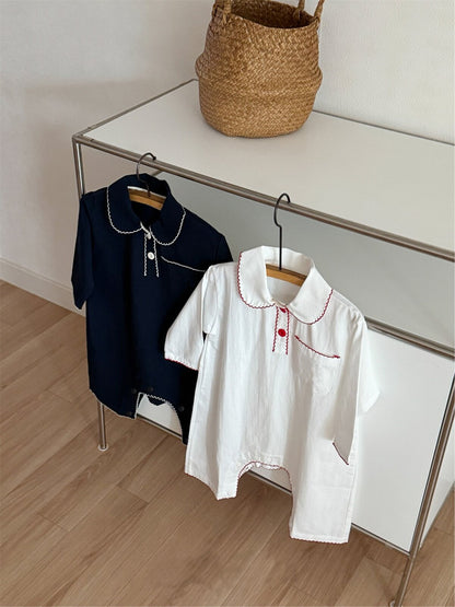 長袖ロンパース Two-Button Pocket Romper 2ボタン ポケット付ロンパース【mh0012120】