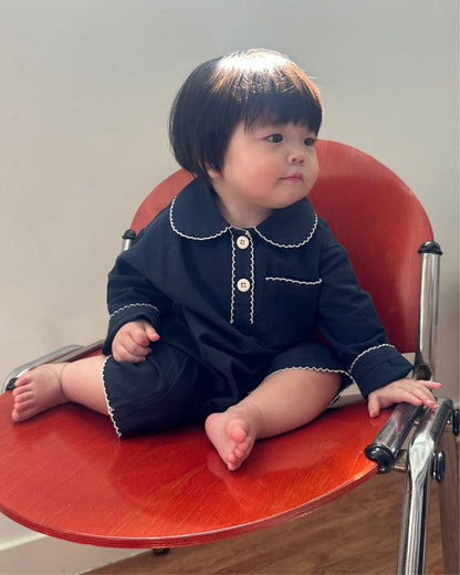 長袖ロンパース Two-Button Pocket Romper 2ボタン ポケット付ロンパース【mh0012120】