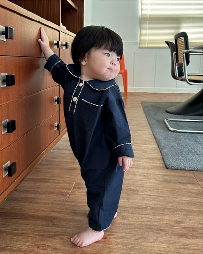 長袖ロンパース Two-Button Pocket Romper 2ボタン ポケット付ロンパース【mh0012120】