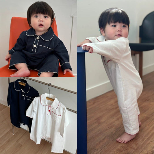 長袖ロンパース Two-Button Pocket Romper 2ボタン ポケット付ロンパース【mh0012120】