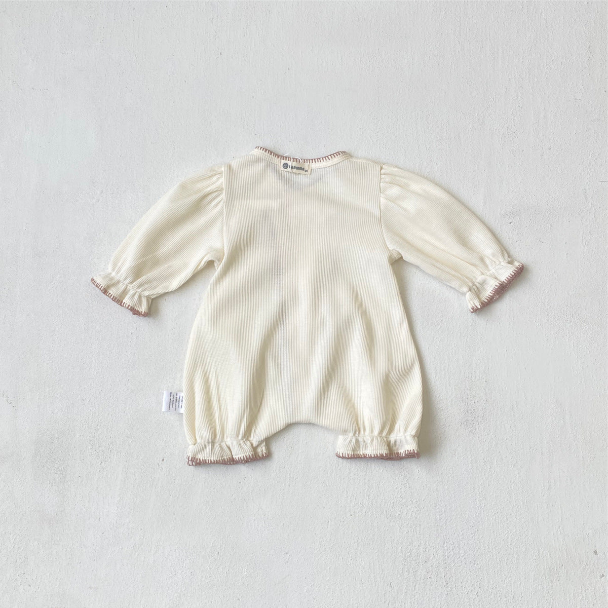 長袖ロンパース Waffle Lantern Sleeve Jumpsuit ワッフル地 ランタンスリーブ ロンパース【mh0011942】