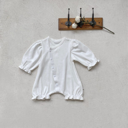 長袖ロンパース White / 66cm 長袖パフスリーブロンパース【mh0009661】