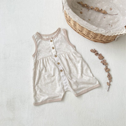 ノースリーブジャンプスーツ White / 73cm ノースリーブバイピングジャンプスーツ【mh0009995】