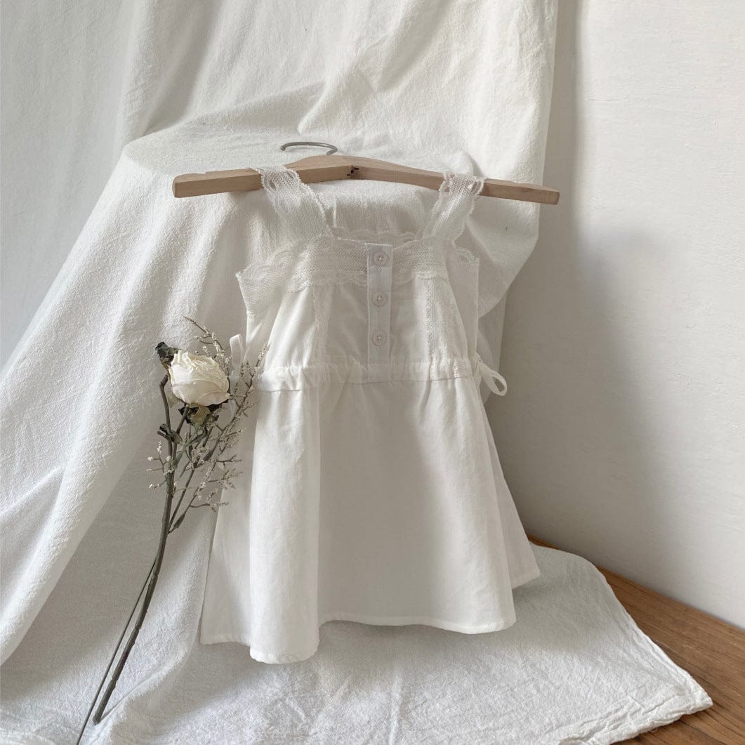 ノースリーブワンピース White / 73cm レースショルダードロストノースリーブワンピース【mh0009998】