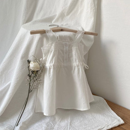 ノースリーブワンピース White / 73cm レースショルダードロストノースリーブワンピース【mh0009998】