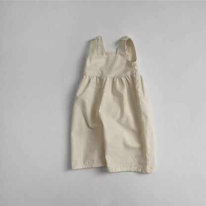 ノースリーブジャンプスーツ White Gray / 73cm ベビーオーバーオール シンプルベーシックワイドルーズノースリーブジャンプスーツ【mh0009023】