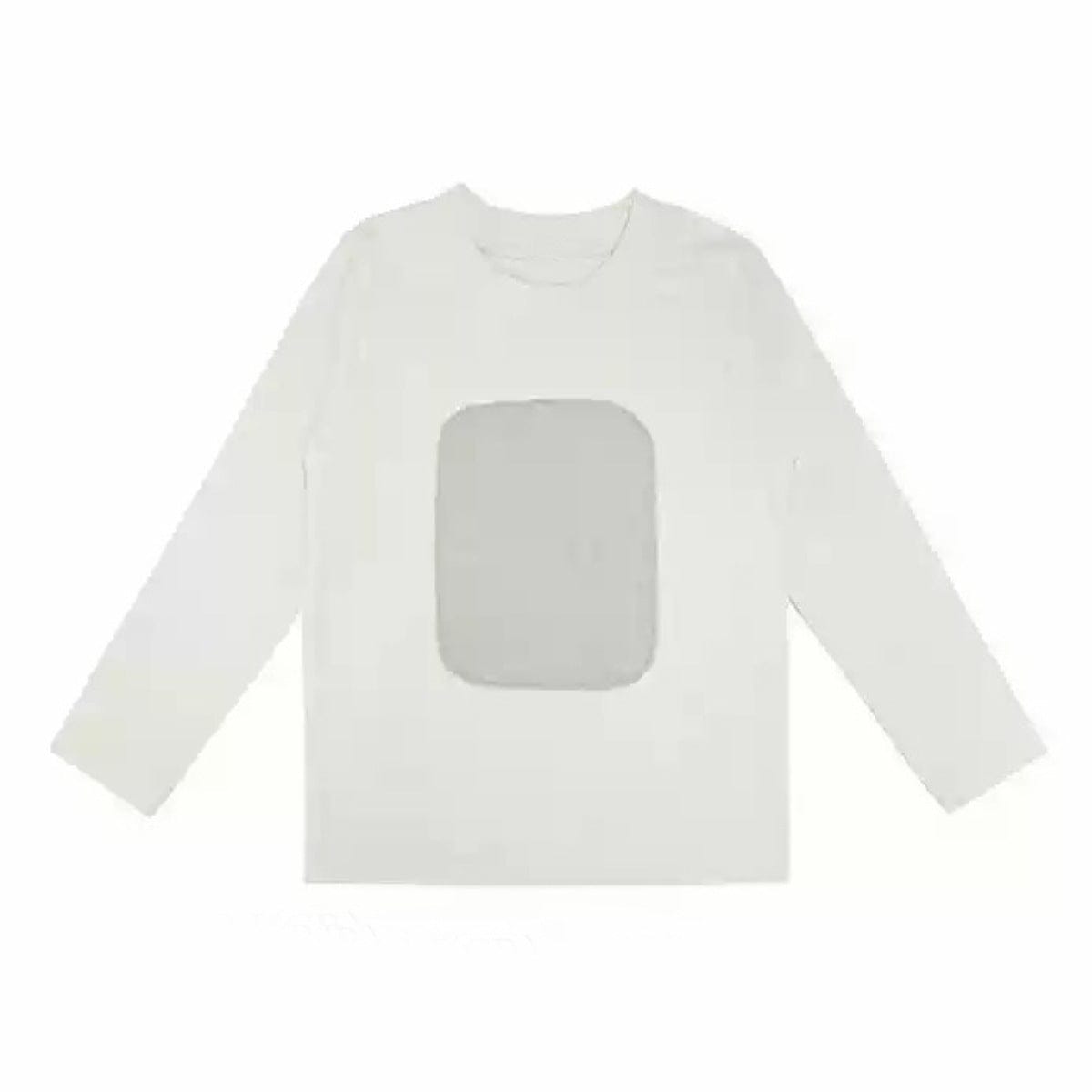 長袖Tシャツ Creamy White / 90cm 幾何学モチーフワッペン長袖Tシャツ【mh0011115】