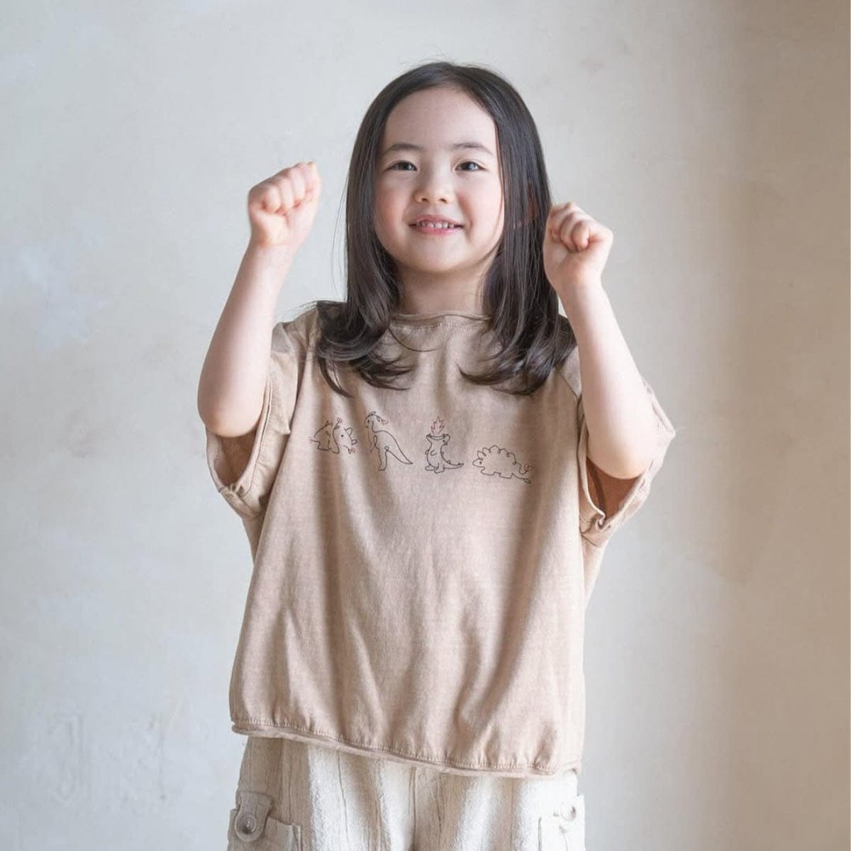 半袖Tシャツ Dark apricot / 73cm ダイナソー恐竜プリント半袖Tシャツ【mh0010211】