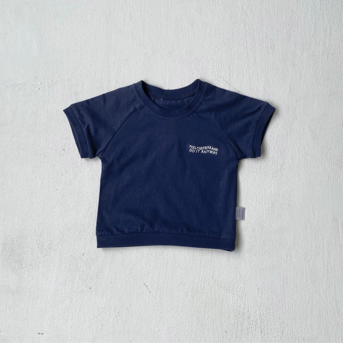 半袖Tシャツ Dark Blue / 73cm レターロゴ刺繍半袖Tシャツ【mh0009981】