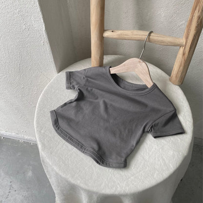 半袖Tシャツ Grey / 73cm シンプルデイリー半袖Tシャツ【mh0009993】