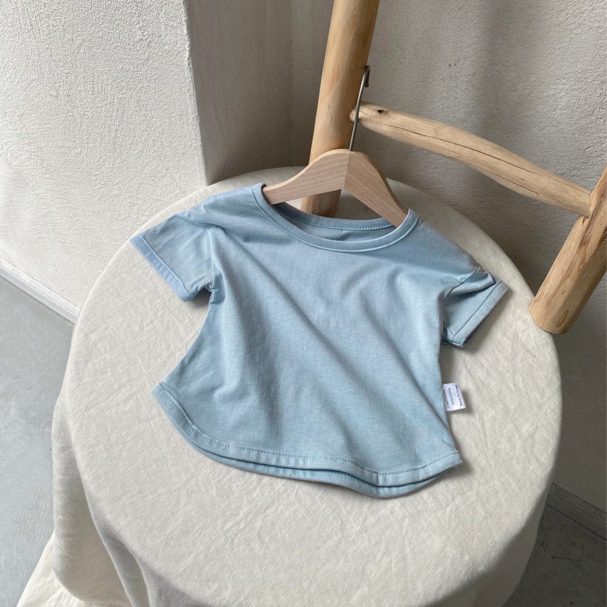 半袖Tシャツ Light Blue / 73cm シンプルデイリー半袖Tシャツ【mh0009993】