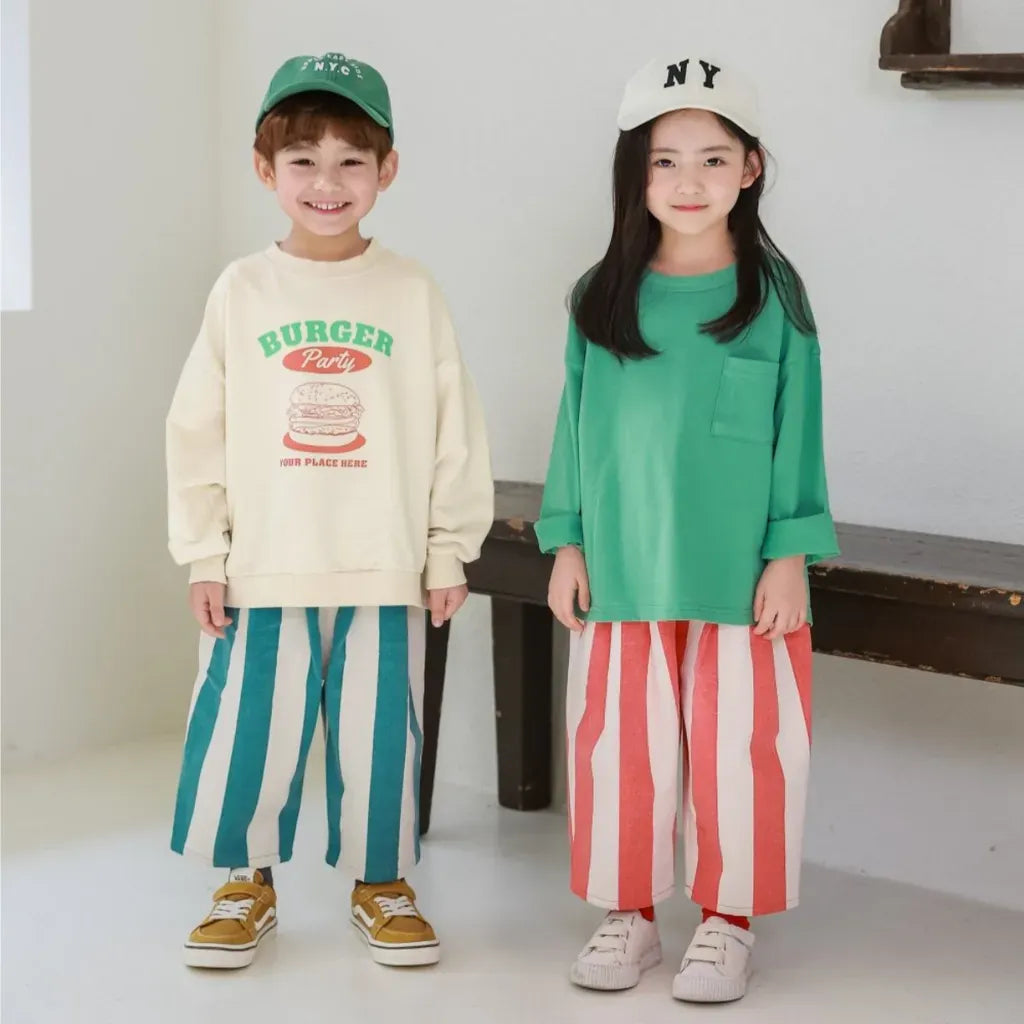 長袖Tシャツ ハンバーガーロゴプリント長袖スウェットシャツ【mh0011106】