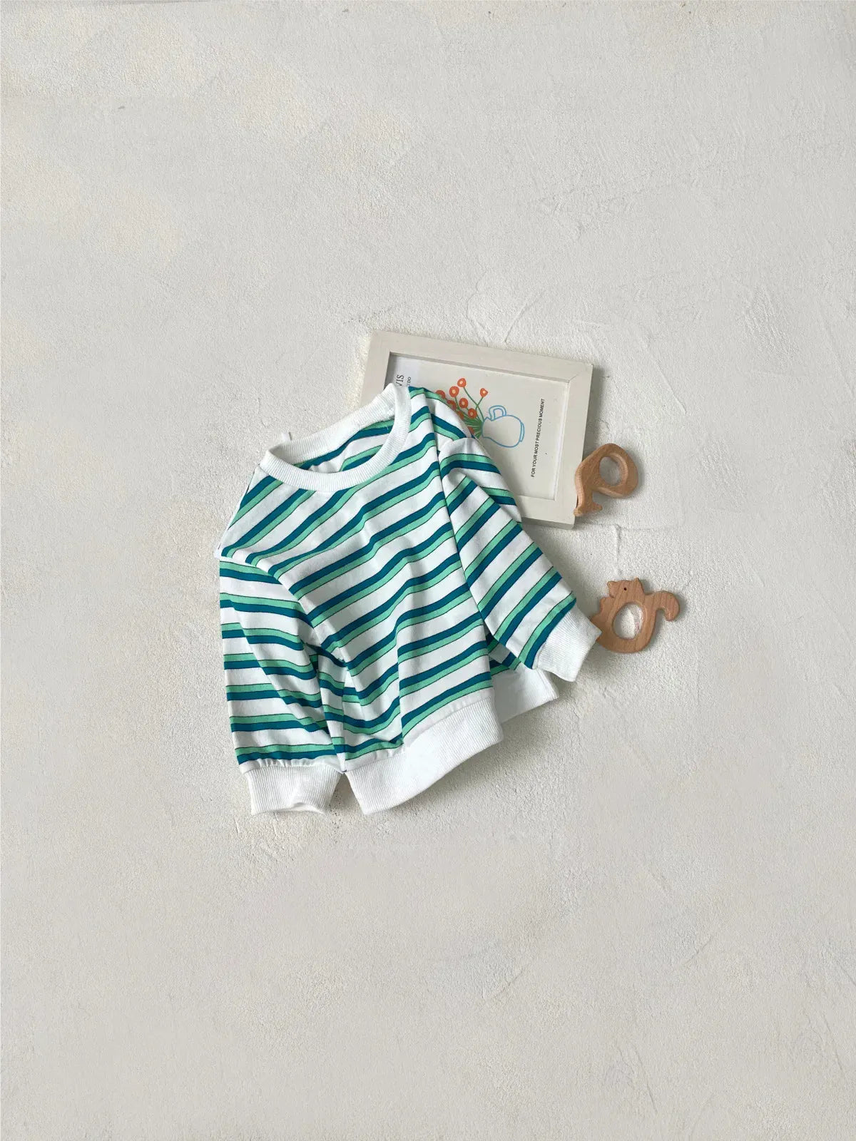 長袖Tシャツ ベビートップス ボーダー長袖スウェットTシャツ【mh0008531】