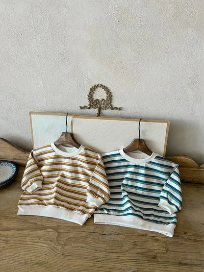 長袖Tシャツ ベビートップス ボーダー長袖スウェットTシャツ【mh0008531】