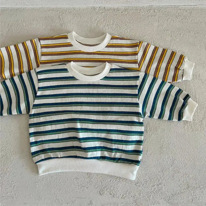 長袖Tシャツ ベビートップス ボーダー長袖スウェットTシャツ【mh0008531】