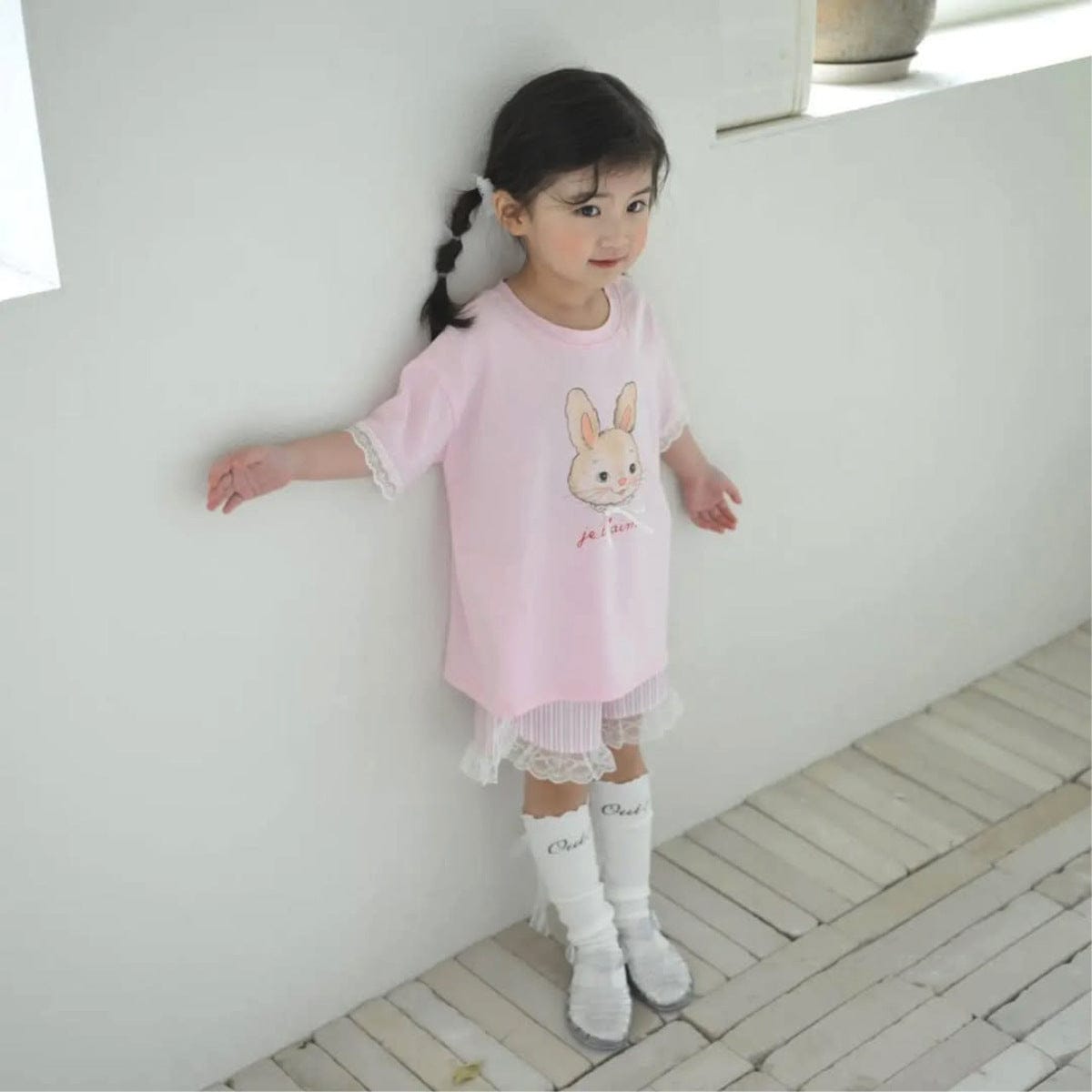 半袖Tシャツ うさぎラビットリボン半袖Tシャツ【mh0009857】