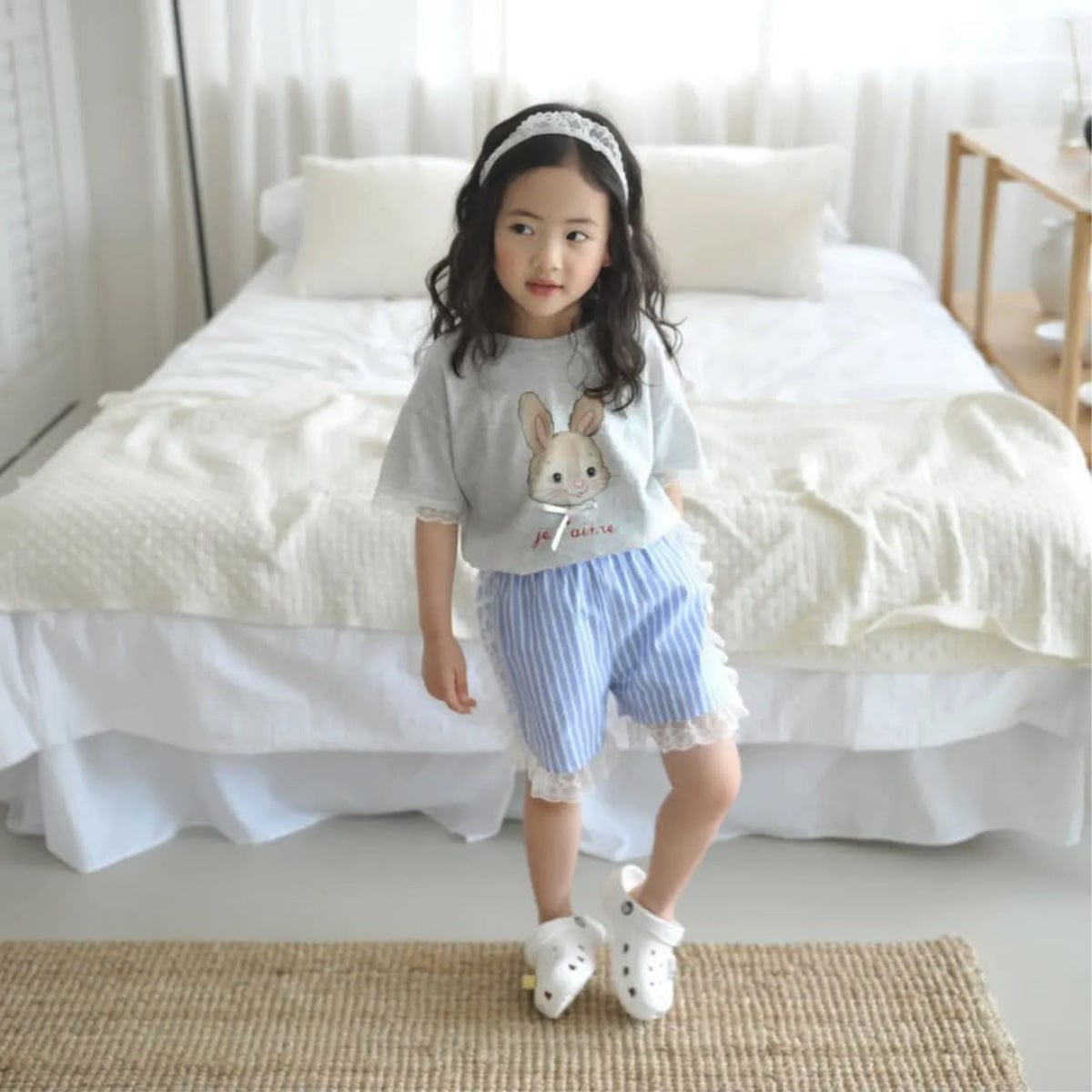 半袖Tシャツ うさぎラビットリボン半袖Tシャツ【mh0009857】