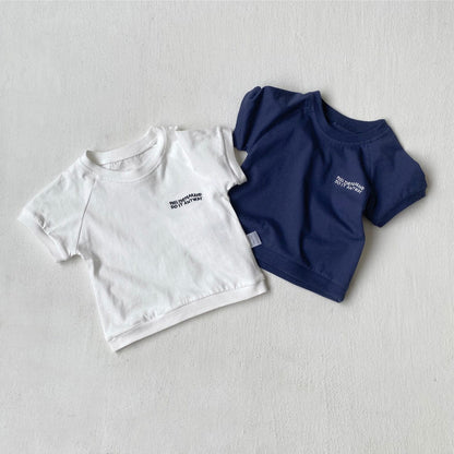 半袖Tシャツ レターロゴ刺繍半袖Tシャツ【mh0009981】