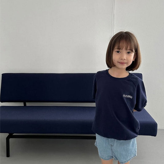 半袖Tシャツ レターロゴ刺繍半袖Tシャツ【mh0009981】