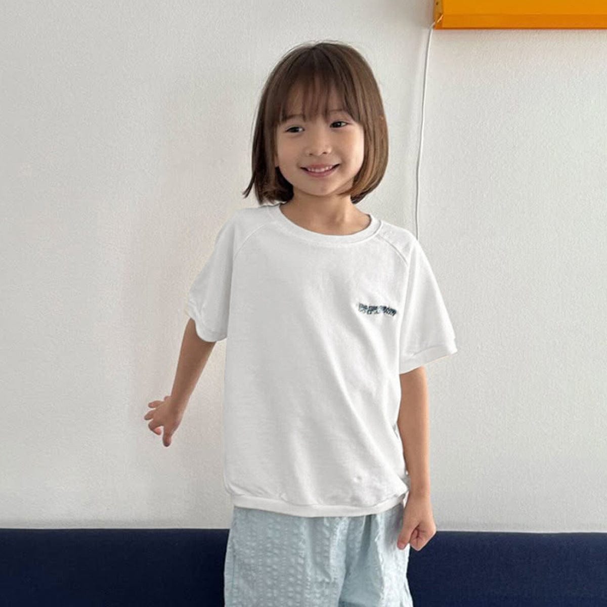 半袖Tシャツ レターロゴ刺繍半袖Tシャツ【mh0009981】