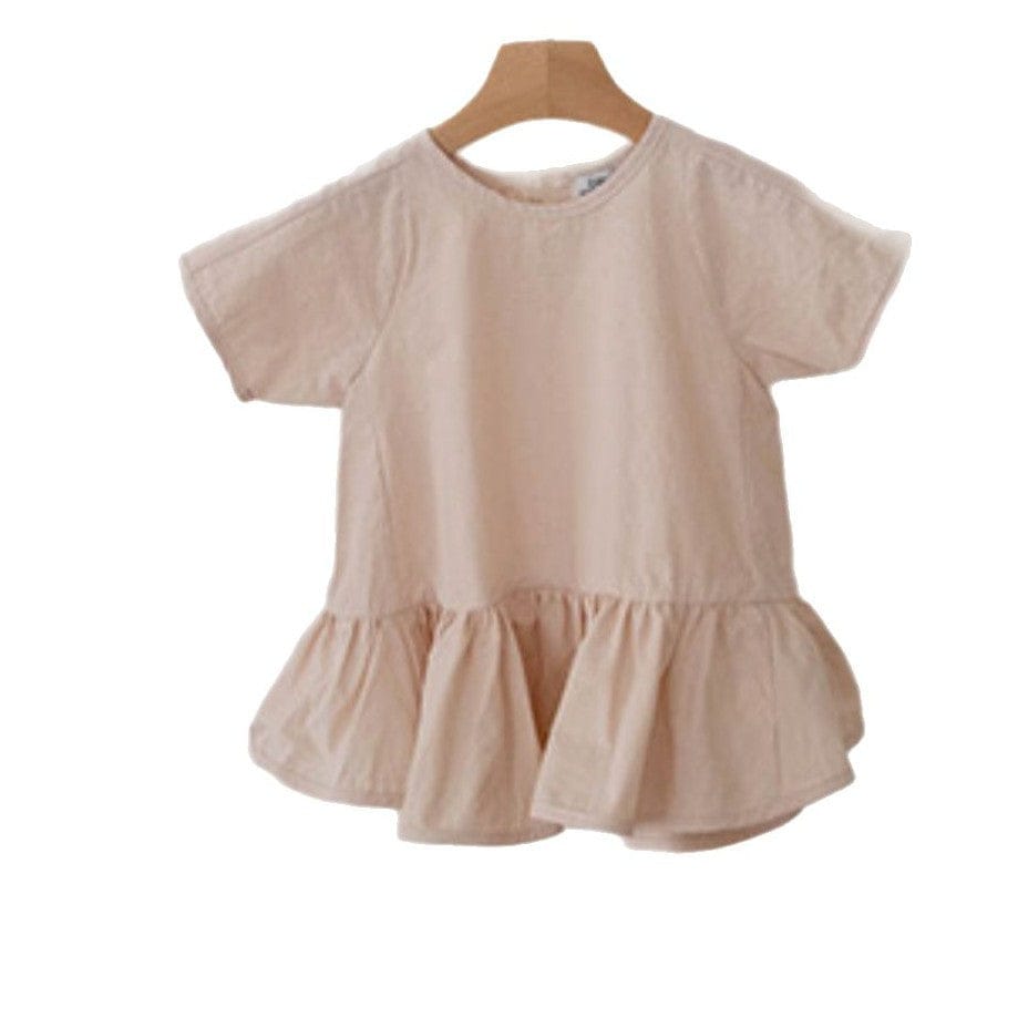 半袖Tシャツ ビッグペプラムフリル半袖Tシャツブラウス【mh0009991】