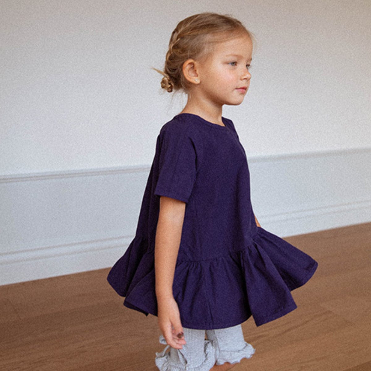 半袖Tシャツ ビッグペプラムフリル半袖Tシャツブラウス【mh0009991】