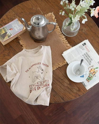 半袖Tシャツ 犬ドッグプリント半袖Tシャツ【mh0010207】