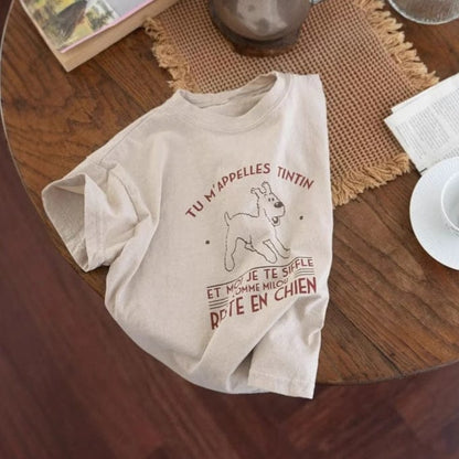 半袖Tシャツ 犬ドッグプリント半袖Tシャツ【mh0010207】