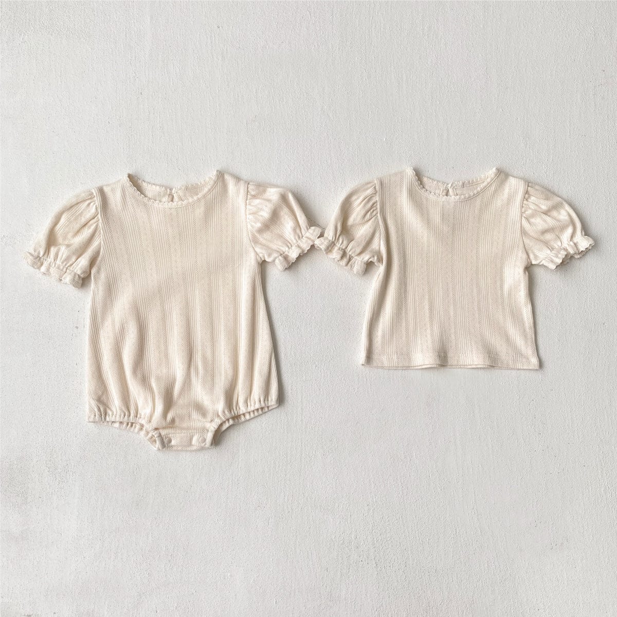 半袖Tシャツ レースニット半袖パフスリーブTシャツ【mh0010210】