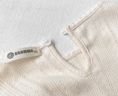 半袖Tシャツ レースニット半袖パフスリーブTシャツ【mh0010210】