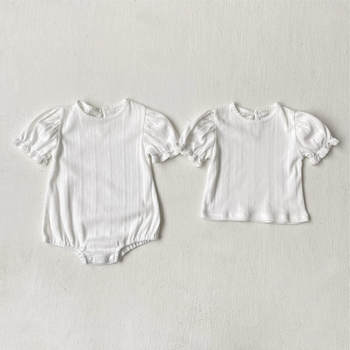 半袖Tシャツ レースニット半袖パフスリーブTシャツ【mh0010210】