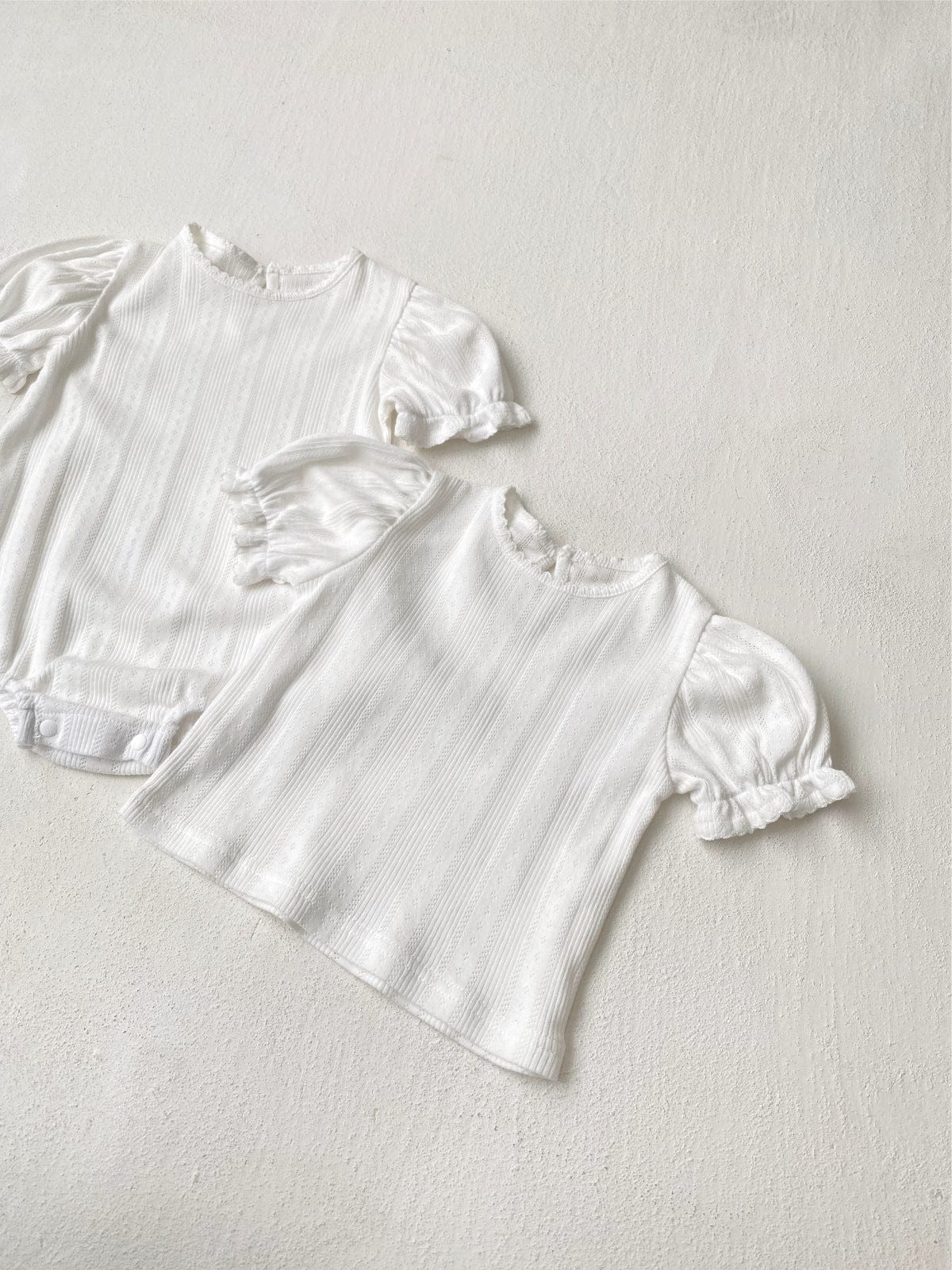 半袖Tシャツ レースニット半袖パフスリーブTシャツ【mh0010210】