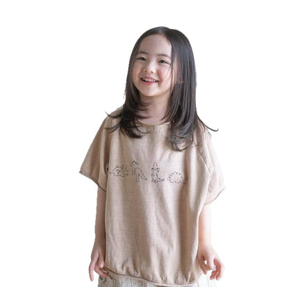 半袖Tシャツ ダイナソー恐竜プリント半袖Tシャツ【mh0010211】