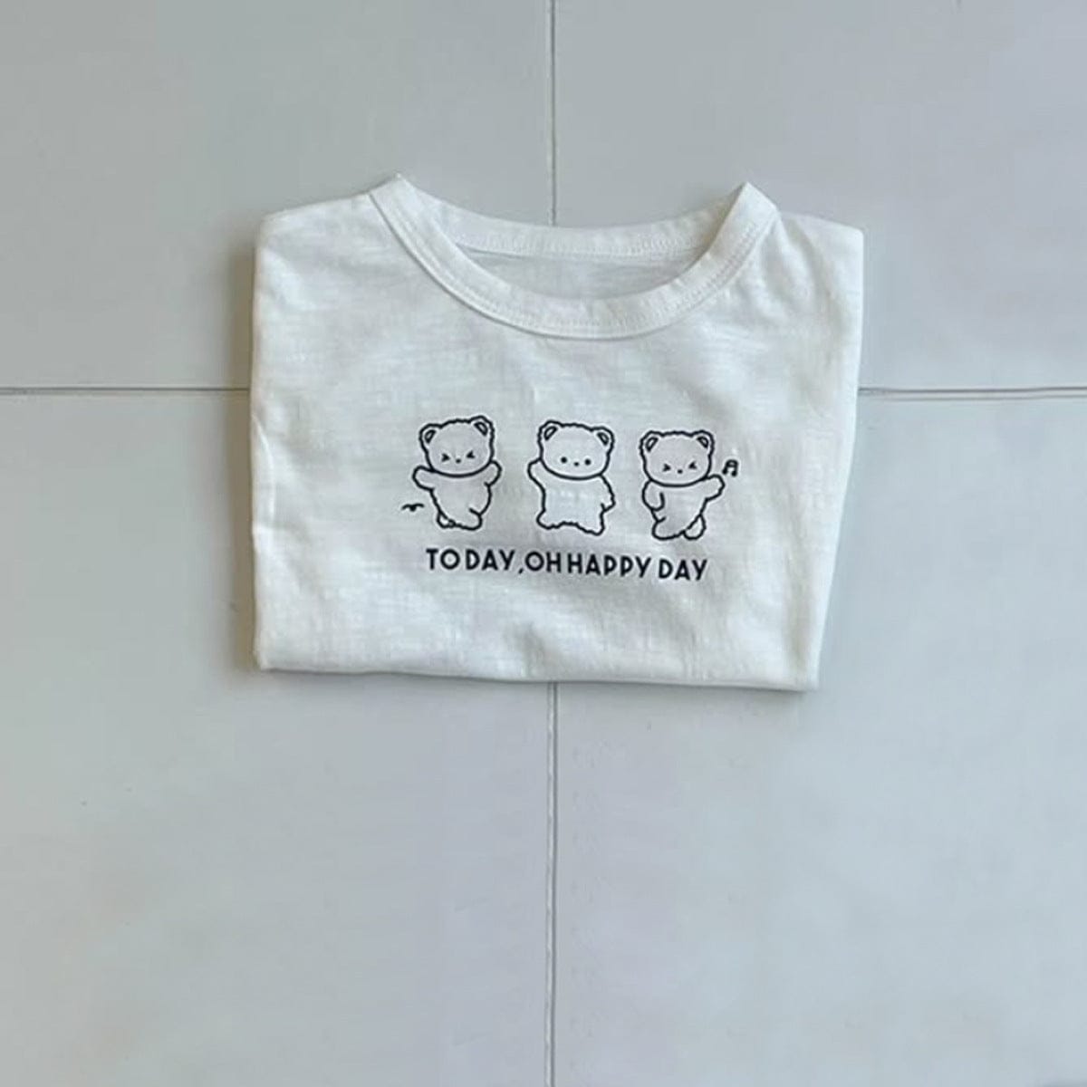 半袖Tシャツ うさぎ/くまプリント半袖Tシャツ【mh0010214】