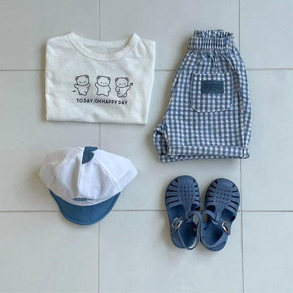 半袖Tシャツ うさぎ/くまプリント半袖Tシャツ【mh0010214】