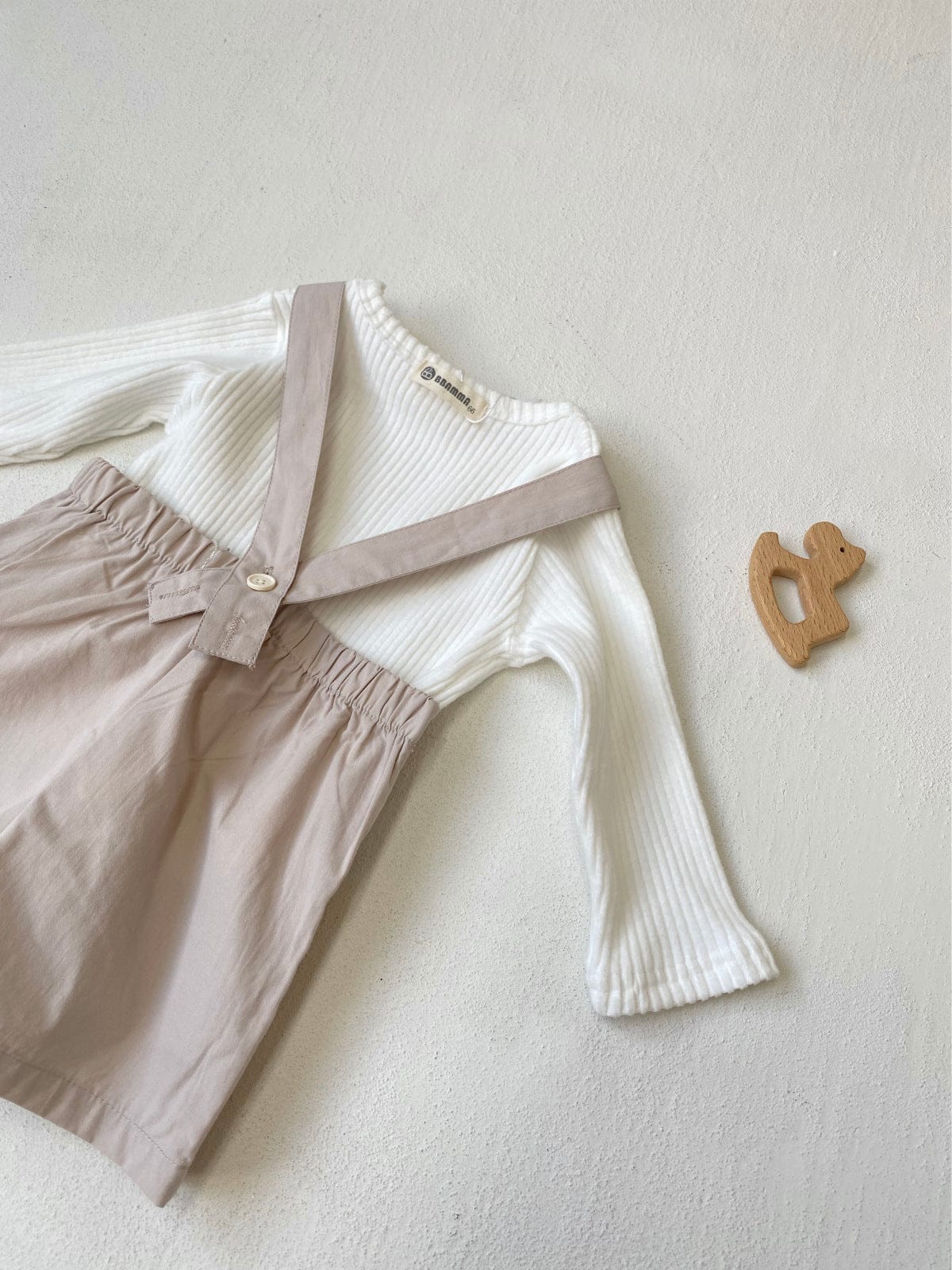 長袖Tシャツ リブ編み長袖Tシャツ シンプルデザイン コットンキッズトップス【mh0010897】