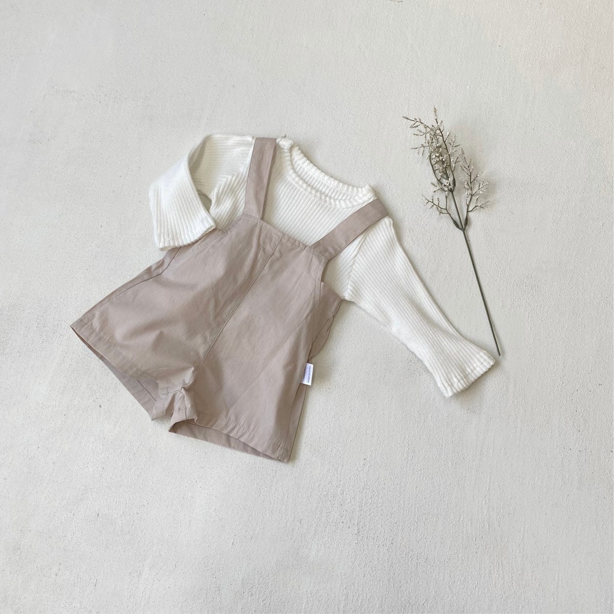 長袖Tシャツ リブ編み長袖Tシャツ シンプルデザイン コットンキッズトップス【mh0010897】