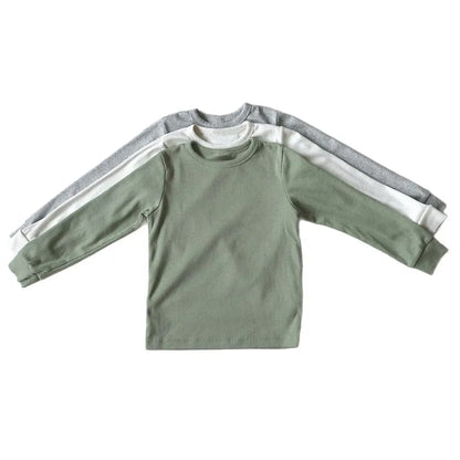 長袖Tシャツ リブコットン長袖カットソーTシャツ【mh0011107】