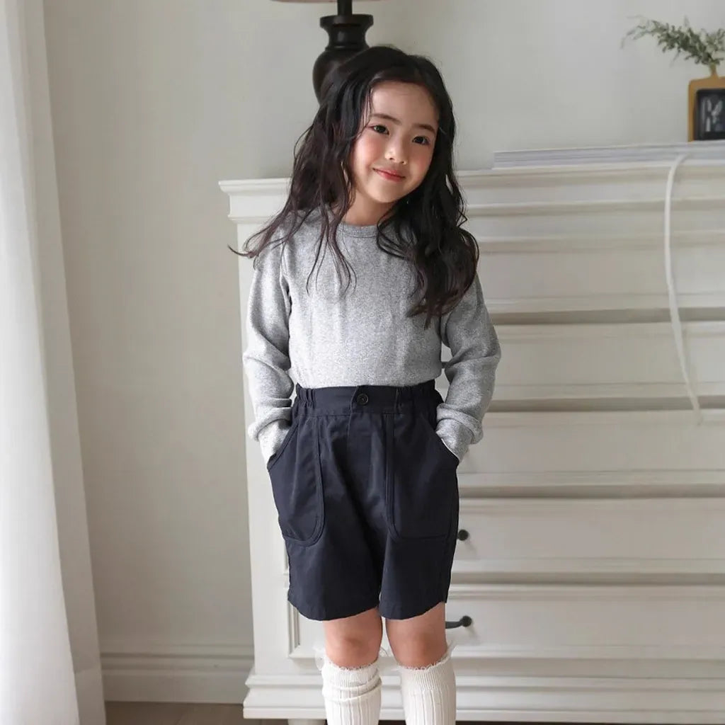 長袖Tシャツ リブコットン長袖カットソーTシャツ【mh0011107】