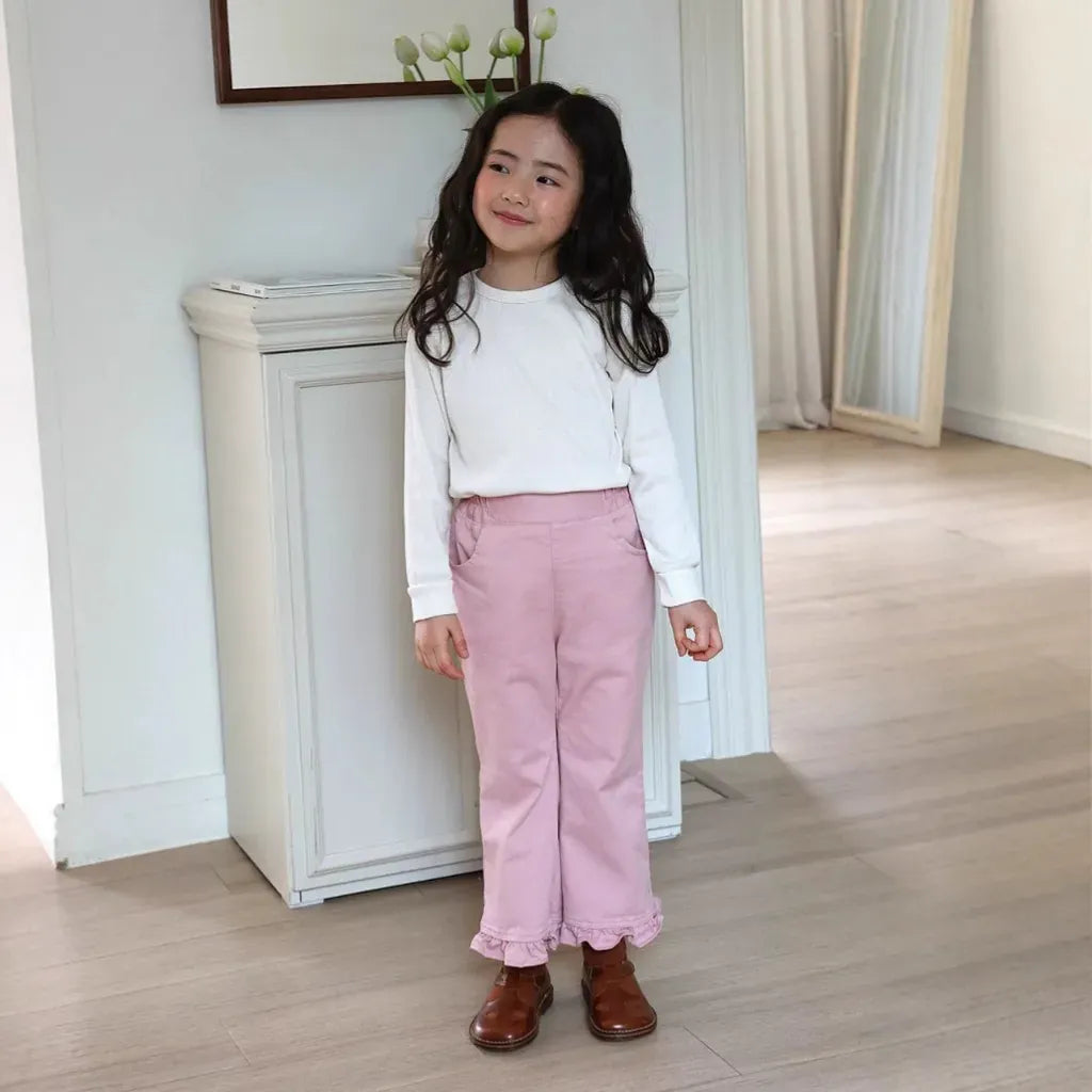 長袖Tシャツ リブコットン長袖カットソーTシャツ【mh0011107】