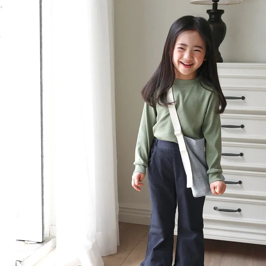 長袖Tシャツ リブコットン長袖カットソーTシャツ【mh0011107】