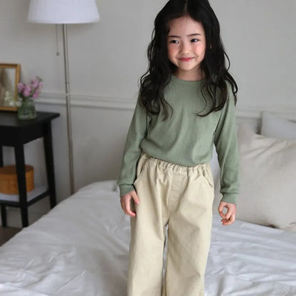 長袖Tシャツ リブコットン長袖カットソーTシャツ【mh0011107】