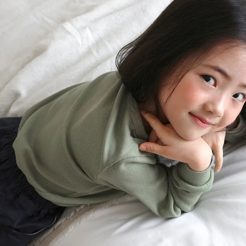 長袖Tシャツ リブコットン長袖カットソーTシャツ【mh0011107】